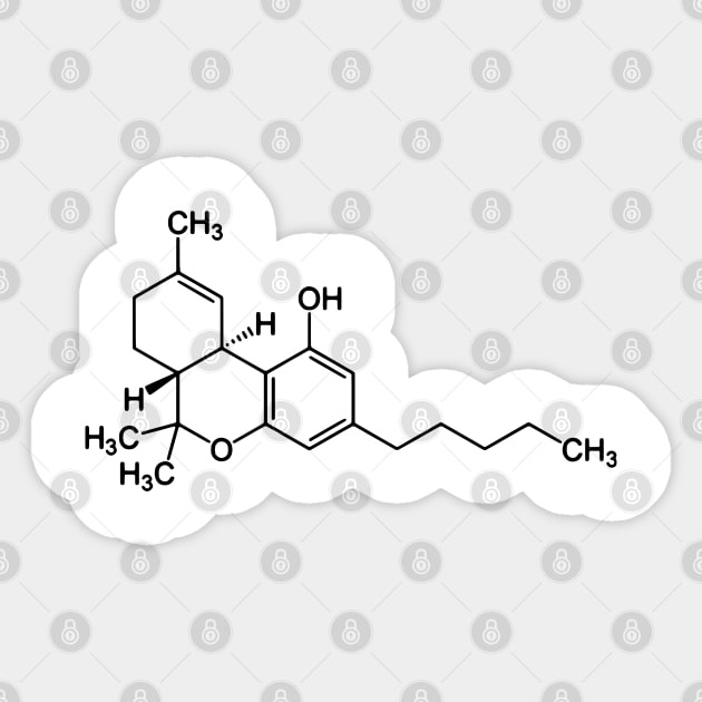 Marijuana molecule Sticker by RosaliArt